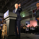 Democratic presidential candidate former Vice President Joe Biden, with Rep. Jim Clyburn (D-SC) (R), speaks on stage after declaring victory in the South Carolina presidential primary on February 29, 2020 in Columbia, South Carolina. South Carolina is the first-in-the-south primary and the fourth state in the presidential nominating process.